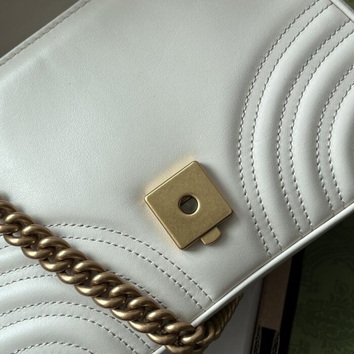 Gucci GG Marmont Mini Top Handle Bag White For Women, Women’s Bags 8.3in/21cm GG ‎547260 DTDIT 9022 - Image 8