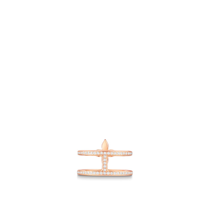 Louis Vuitton Idylle Blossom Two-Row Ring, Pink Gold And Diamonds For Women- Q9N42I - Image 5