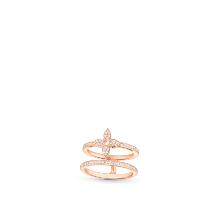 Louis Vuitton Idylle Blossom Two-Row Ring, Pink Gold And Diamonds For Women- Q9N42I - Image 6